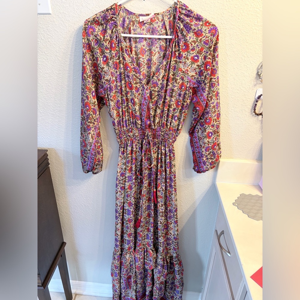 Anthropology Boemo Floral Long Sleeve Dress